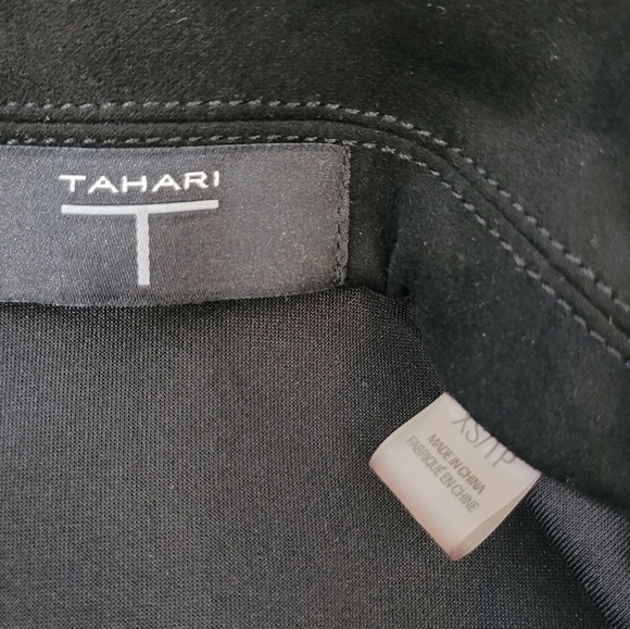 Tahari Black Faux Suede Open Front Duster Jacket - Sz XS - Picture 13 of 15